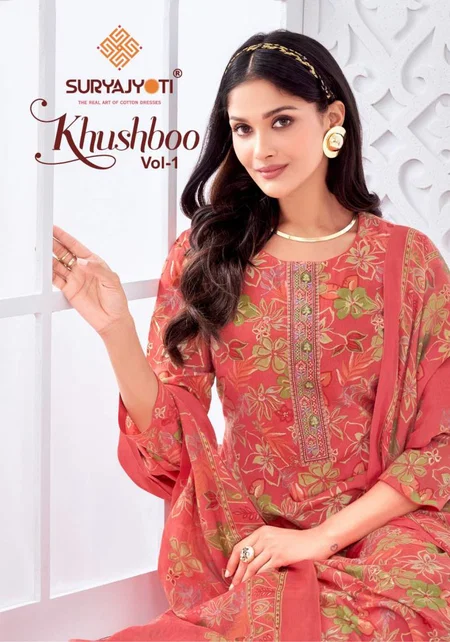 Khushboo Vol 1 By Suryajyoti Lawn Foil Printed Dress Material Wholesale Price In Surat